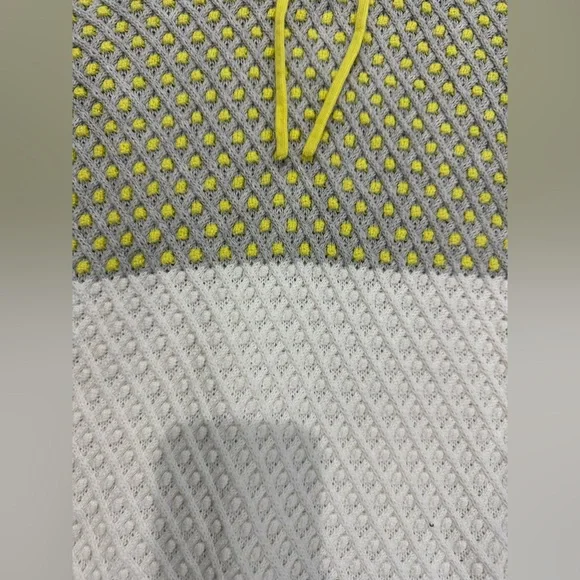 Charter club large sweater with hood, cute yellow, gray, and cream fun patterns - Picture 2 of 7